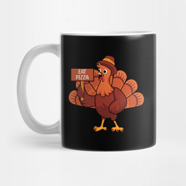 Thanksgiving Turkey Eat Pizza by MZeeDesigns